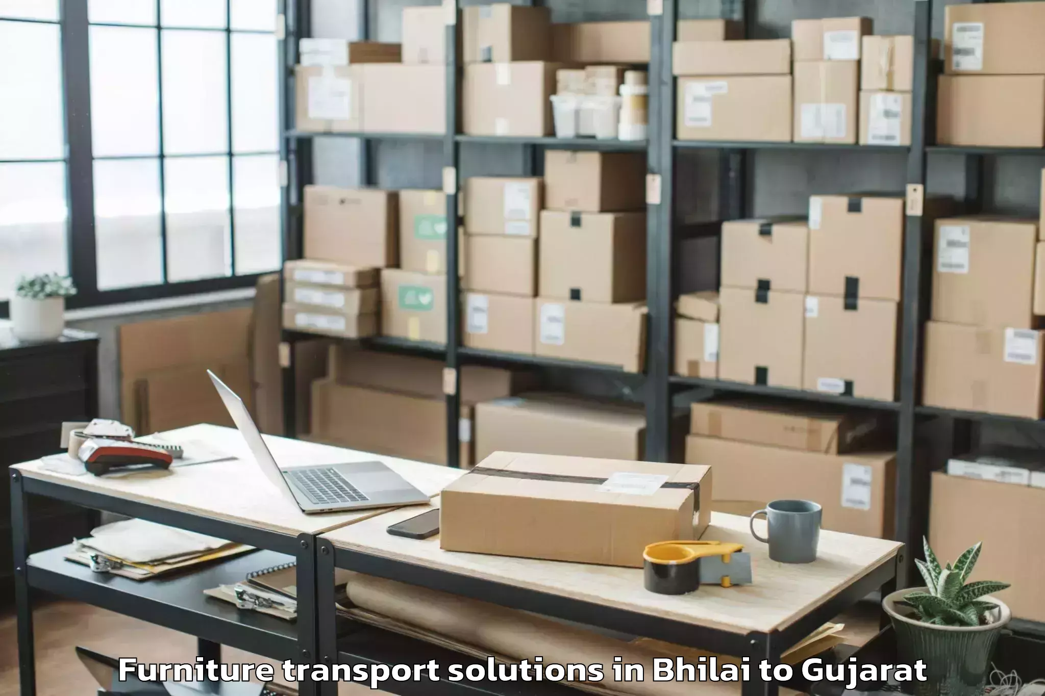 Efficient Bhilai to Garbada Furniture Transport Solutions